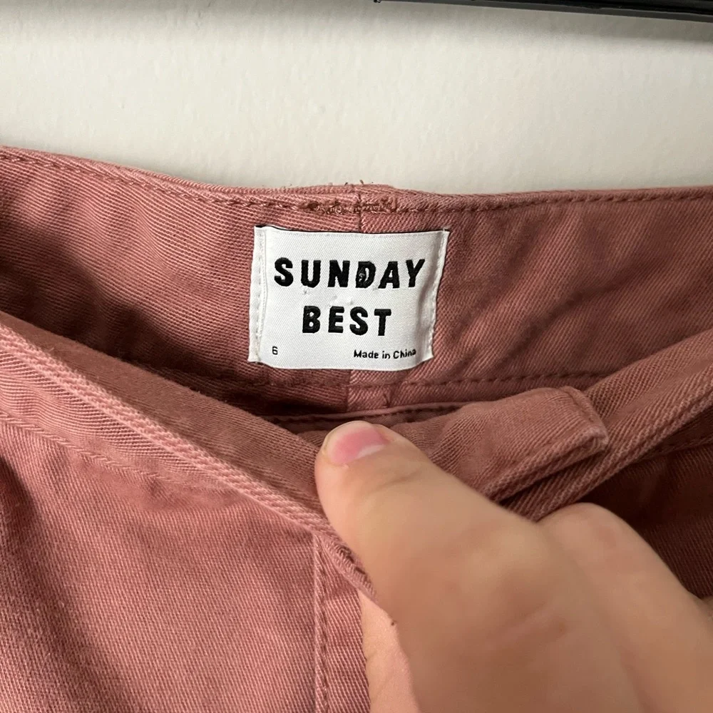 Aritzia Sunday Best Jaden High Waisted Chino Pant 6 GD Chocolate Sorbet - Picture 7 of 8